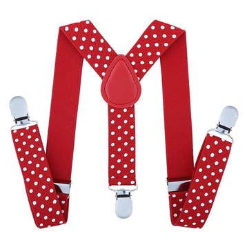 Fako Fashion - Kinder Bretels - Stippen - 65cm - Rood, Kinderen en Baby's, Verzenden, Nieuw