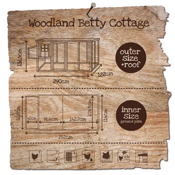 Kippenhok Woodland Betty – Groot Houten Kippenhok met Ren., Dieren en Toebehoren, Pluimvee | Toebehoren, Verzenden, Nieuw, Kippenhok of Kippenren