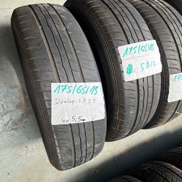 4 x Dunlop 175-65-15 Zomerbanden 5,5mm, Gebruikt, 15 inch, 175 mm, Ophalen of Verzenden