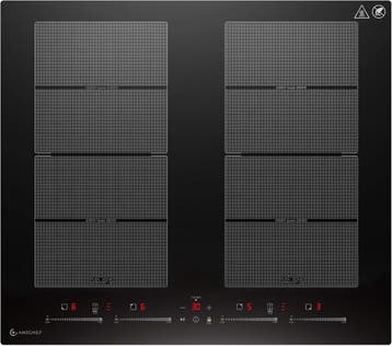 Inductie Kookplaat Zwart | BBQ-Functie | 52% Korting, Witgoed en Apparatuur, Kookplaten, Zo goed als nieuw, Inbouw, Inductie, 4 kookzones