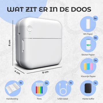 Agodeo Mini Printer 300 DPI - Pocket Printer - Fotoprinter, Ophalen of Verzenden, Nieuw, AgoDeo