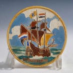 Tegel - Cloisonné Plaquette De Halve Maen, ca. 1950 -