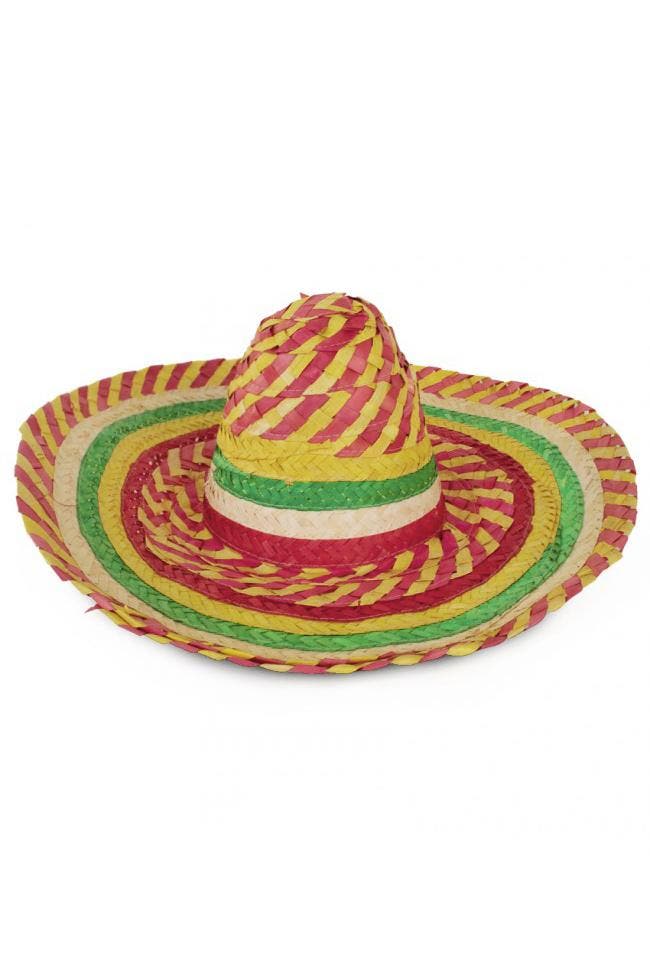 KIMU® Sombrero Hoed Rood Geel Groen Wit Mexico Mariachi Gevl, Kleding | Heren, Carnavalskleding en Feestkleding, Nieuw, Overige maten