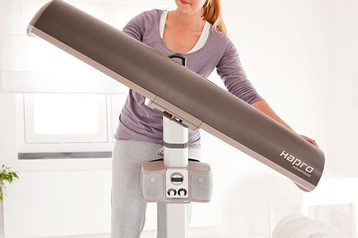 ACTIE REFURBISHED Hapro hp 8560 Innergize hb 945, Witgoed en Apparatuur, Zonnebanken en Gezichtsbruiners, Refurbished, Zonnebank enkelzijdig