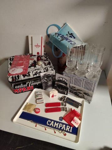 Campari - Pubblicitario - Italia 1980s - Bar - Glas, Rubber,, Antiek en Kunst