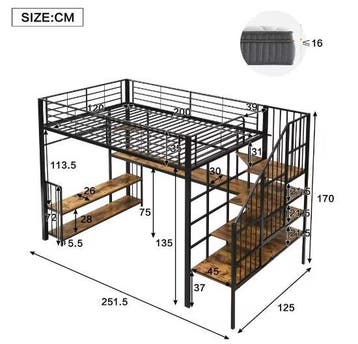 Kinder- en Tienerbed IJzer – Multifunctioneel Stapelbed 120x, Huis en Inrichting, Verzenden, Nieuw
