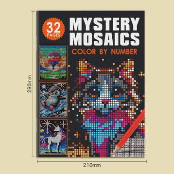 Mysterieus Mozaïek Kleurboek per Nummer: 32 Pagina's Pixel A, Verzenden