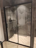 Douchedeur 140 cm mat zwart - nisschuifdeur - 2 PKW, Ophalen, Nieuw, Glas, Douche