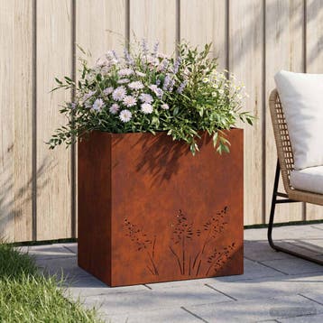 vidaXL Plantenbak Roestkleurig 50 x 30 x 49 cm weervast, Verzenden, Minder dan 60 cm, Nieuw, Metaal