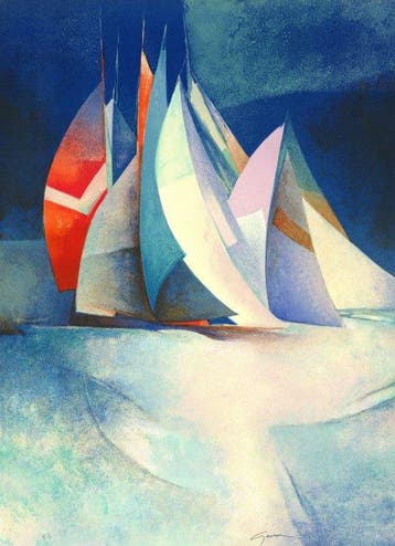 Claude Gaveau (1940) - Voiliers en haute mer