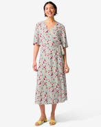 HEMA Damesjurk Delilah A-lijn bloemen lichtgroen, Kleding | Dames, Jurken, Verzenden, Nieuw