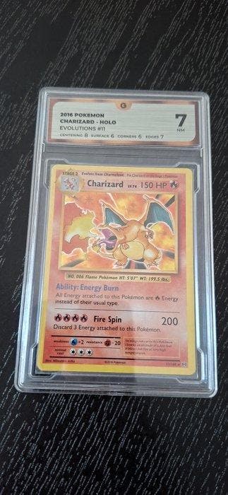 Pokémon - 1 Graded card - Charizard 11/108 Foil, Shadowless, Hobby en Vrije tijd, Verzamelkaartspellen | Pokémon, Nieuw