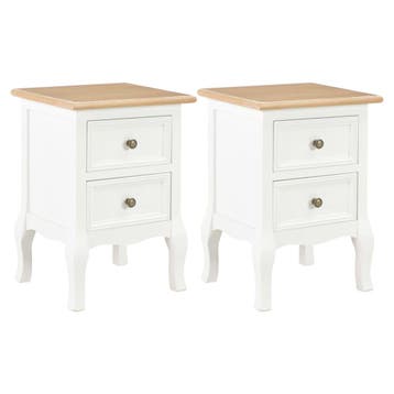 vidaXL Nachtkastje 2 st 35x30x49 cm MDF wit, Minder dan 45 cm, Verzenden, Nieuw, Minder dan 55 cm