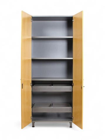 Martela klapdeurkast, licht-beuken, Huis en Inrichting, Gebruikt, 200 cm of meer, 25 tot 50 cm, 50 tot 100 cm