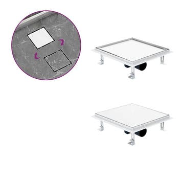 Doucheput rvs 28x28cm - retourdeal - 35% korting, Ophalen of Verzenden, Nieuw, Rvs, Douche