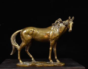 Beeld, Bronze Steed - 16 cm - Koper
