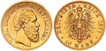 Duitse Keizerrijk Württemberg Stuttgart. Karl (1864-1891).