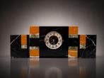 Klok en garnituur set (3) - Art Deco Marmer - 1920-1930 -