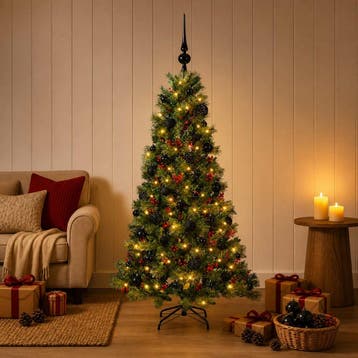 vidaXL Kunstkerstboom met kerstbal 150 cm 150 LEDs Warmwit, Diversen, Verzenden, Nieuw