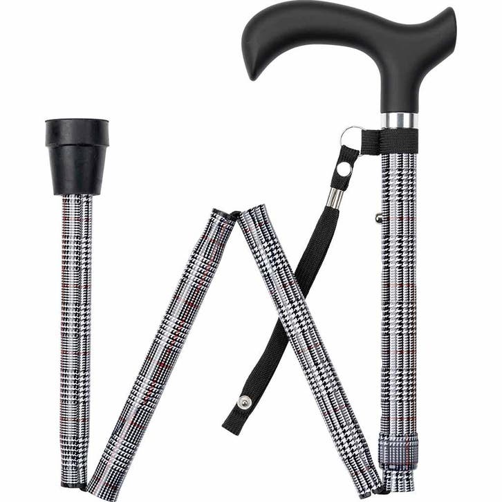 Wandelstok opvouwbaar - Zwart/wit motief (Wandelstokken), Diversen, Braces, Nieuw, Ophalen of Verzenden