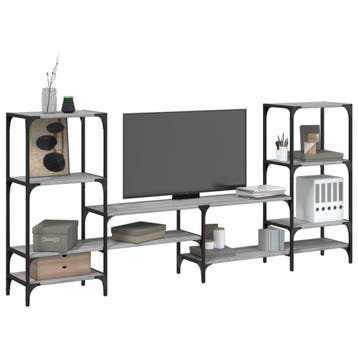 vidaXL Tv-meubel 206,5x28,5x95 cm bewerkt hout grijs sonoma, Huis en Inrichting, Kasten | Televisiemeubels, Verzenden, Nieuw, Overige houtsoorten