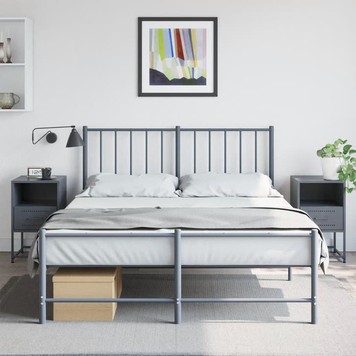 vidaXL Nachtkastjes 2 st 36x39x60,5 cm staal, Huis en Inrichting, Slaapkamer | Nachtkastjes, Nieuw, Metaal of Aluminium, Verzenden