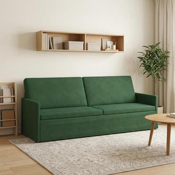 vidaXL 3-zits bank Jungle Groen 220 x 81 x 82 cm Katoen Stof, Verzenden, Minder dan 150 cm, Metaal, Driepersoons