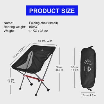 Widesea Opvouwbare Campingstoel - Lichtgewicht Aluminium & D, Verzenden, Nieuw