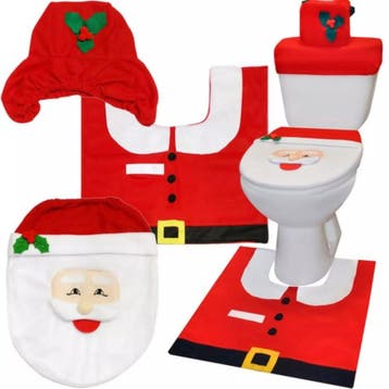 Ruhhy Badkamermat Kerstset - Vrolijke Kerstman Patroon -..., Ophalen of Verzenden, Nieuw
