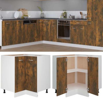 vidaXL Keukenkastje Lyon 75,5x75,5x81,5 cm bewerkt hout, Huis en Inrichting, Keuken | Keukenelementen, Verzenden, Nieuw, Bruin
