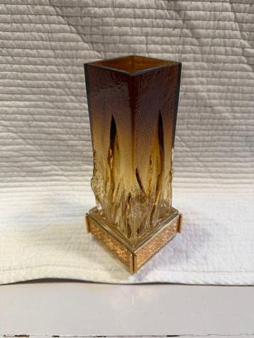 Eino Wänni - Vaas - Glas, Verguld, Metaal - 24-karaats goud, Antiek en Kunst, Antiek | Glas en Kristal