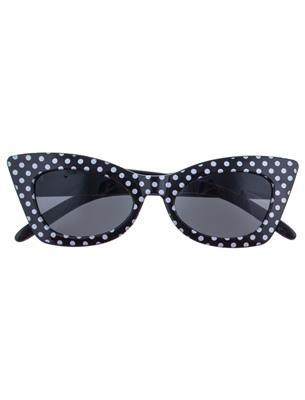 Rock n Roll Bril Zwart/Wit Stippen, Kleding | Dames, Carnavalskleding en Feestkleding, Ophalen of Verzenden, Nieuw