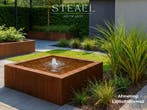 Cortenstaal watertafel - waterfontein - 100 x 100 x 40 cm, Ophalen of Verzenden, Nieuw, Overige materialen, Waterornament