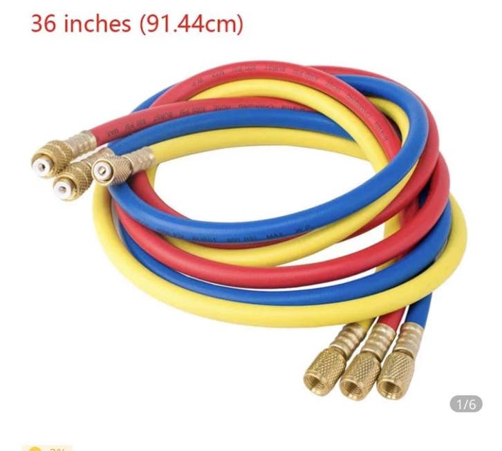 Manometer Slangenset 90 cm voor manometer 1/4 - 1/4, Auto-onderdelen, Airco en Verwarming, Nieuw, Verzenden