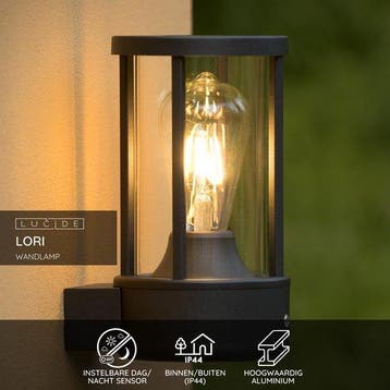 Lucide LORI - Wandlamp Binnen/Buiten - Ø 12 cm - 1xE27, Verzenden, Nieuw