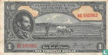 Ethiopië - 1 Ethiopian dollar 1945 12b - 1945, Postzegels en Munten, Verzenden, Overige landen, Los biljet