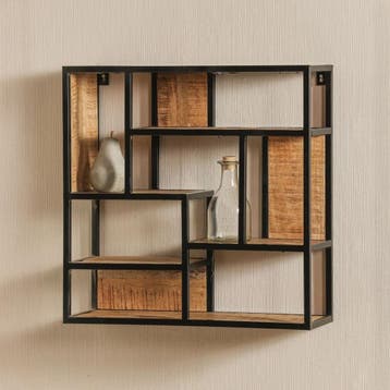 Wandrek Mangohout Bowi 80x80 cm, Huis en Inrichting, Kasten | Wandmeubels, Verzenden, Nieuw, Overige houtsoorten