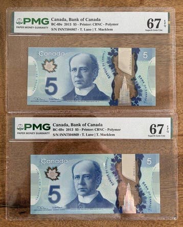 Canada. - 2 x 5 Dollars - 2013 - BC-69e (Zonder