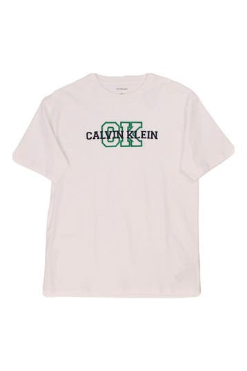 Calvin Klein T-shirt Jongens in maat 176 Wit, Verzenden, Zo goed als nieuw, Calvin Klein, Jongen of Meisje