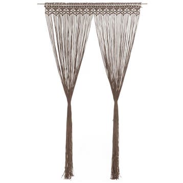 vidaXL Gordijn macramé 140x240 cm katoen taupe, Huis en Inrichting, Verzenden, Nieuw