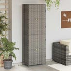 vidaXL Tuinkast 59x40x180 cm poly rattan grijs, Huis en Inrichting, Kasten | Overige, Verzenden, Nieuw