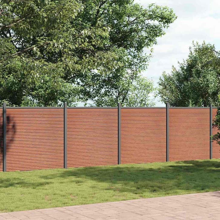 vidaXL Schuttingpaneel 1564x186 cm HKC bruin, Tuin en Terras, Schuttingen, Nieuw, Kunststof, 1 tot 2 meter, Verzenden