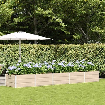 vidaXL Plantenbak Ivoor 400 x 80 x 45 cm Staal, Verzenden, Nieuw, Metaal, 60 tot 100 cm
