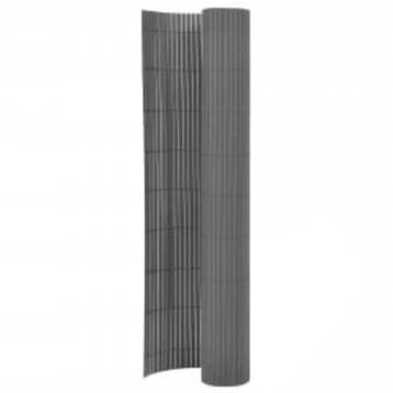 vidaXL Tuinafscheiding dubbelzijdig 110x300 cm grijs, Verzenden, Nieuw, Kunststof, 1 tot 2 meter