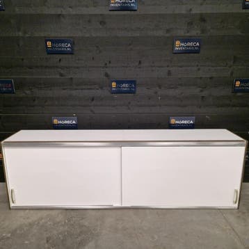 Wandkast | 2 schuifdeuren | RVS met trespa | wit | 174 cm |, Gebruikt, RVS Meubilair