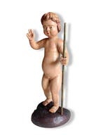 Figuur - Menino Jesus Salvador - 23 cm (2) - Polychroom hout, Antiek en Kunst