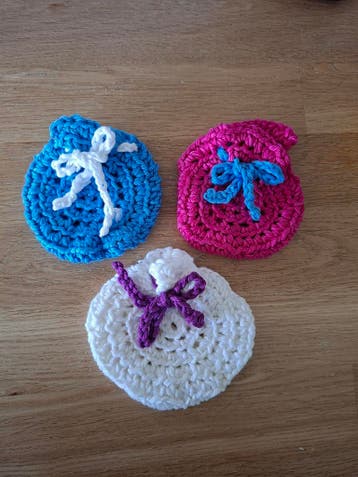 Gehaakte zakjes met potpourri set van 3, Vintage, Meerkleurig, Nieuw, Ophalen of Verzenden