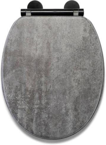 Toiletbril leisteen hout, Softclose -40% (Retoertje), Ophalen of Verzenden, Zo goed als nieuw, Steen, Toilet