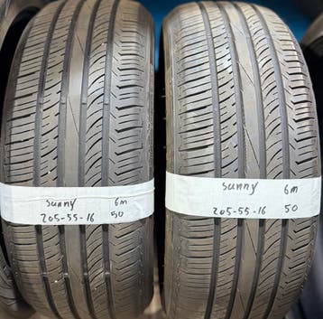 2x 205-55-16 Sunny Zomer 2x 6mm €50 Per Band 205 55 16, Ophalen, Gebruikt, 16 inch, 205 mm
