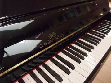 Gebr. Schulze Piano, 108 cm hoog, Als Nieuw - Op Voorraad, Verzenden, Zwart, Zo goed als nieuw, Piano